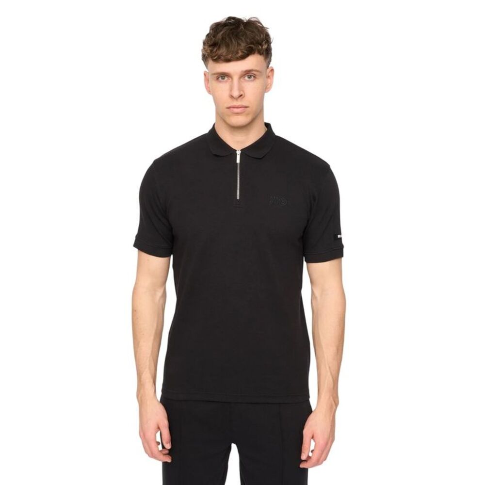 Duck and Cover Mens Sherborn Cotton Polo Shirt / Black